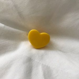 Yellow Solid Acrylic Heart Ring
